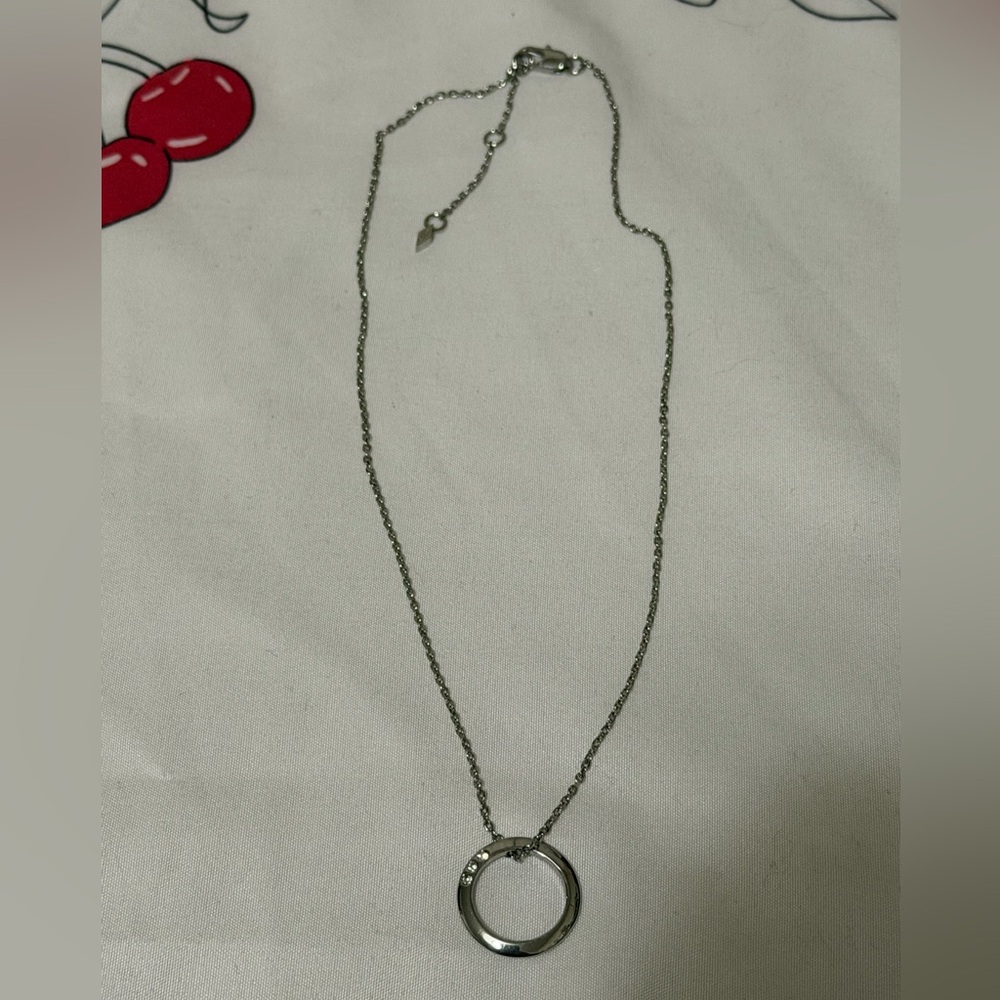 Fossil Silver Necklace Round Pendant Necklace